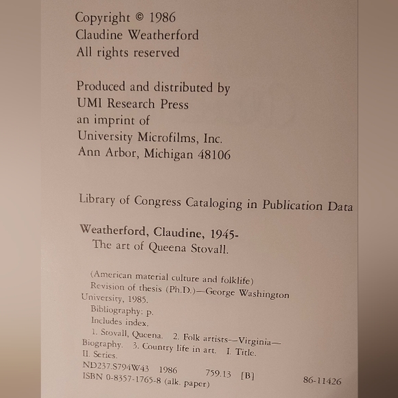 Queena Stovall 1986 HB Book with Author signature - Picture 5 of 15